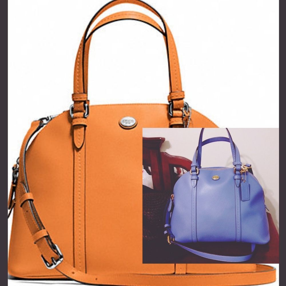 Coach Orange and Blue Satchel